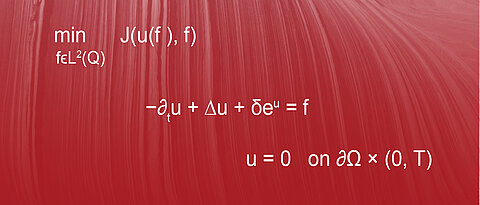 Mathematische Formeln auf rotem Hintergrund