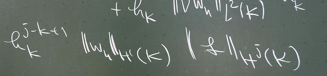 Mathematical formula on a blackboard